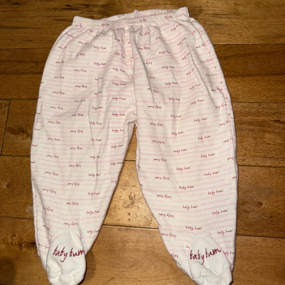 VintageEquipment White and Pink Kids Pajama Bottoms